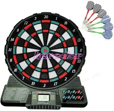 LED Display 6 darts Electronic Dart Board Score Brand New