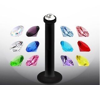 Labret Monroe Lip Ring Stud Tragus Piercing Bar Press Fit Gem Black 