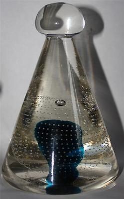 Whitefriars Glass Large Kinfgisher Blue Doorstop Paperweight 9697