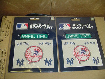 New York Yankees BODY ART tattoo Removable Gametime Stick anywhere Fun 