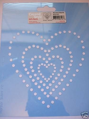 Motif Template HEARTS applique rhinestone crystal bead