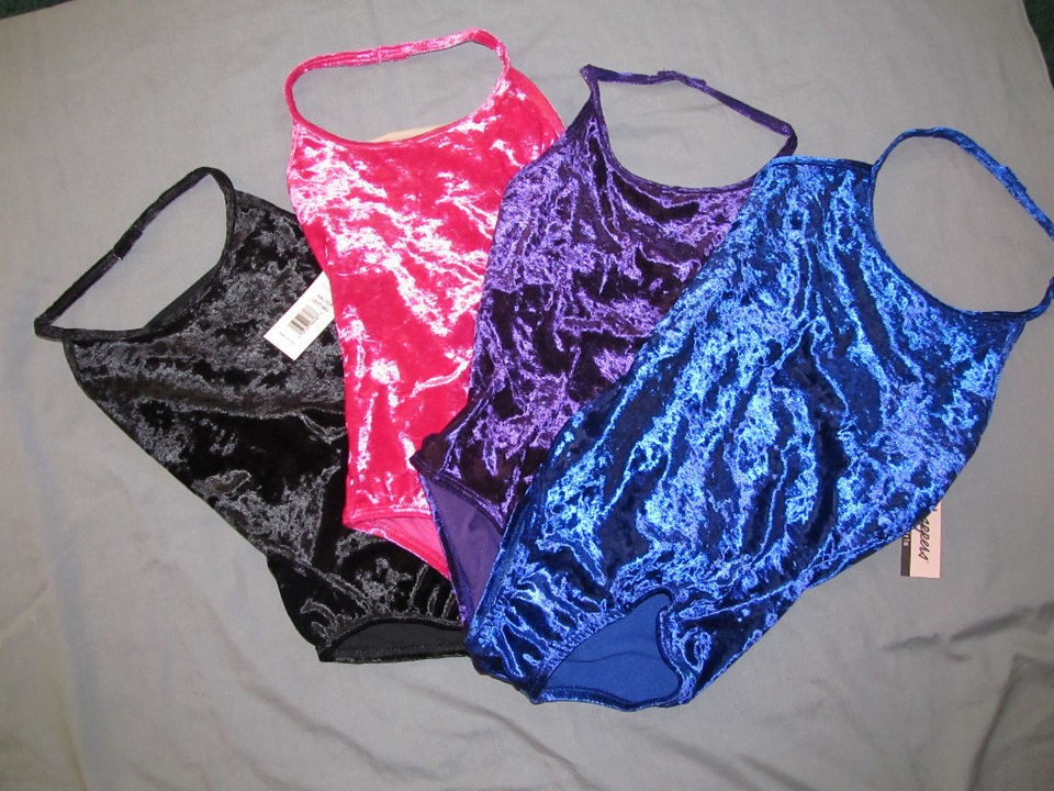   Velvet Halter Dance Leotard Girls you pick Color Great Price