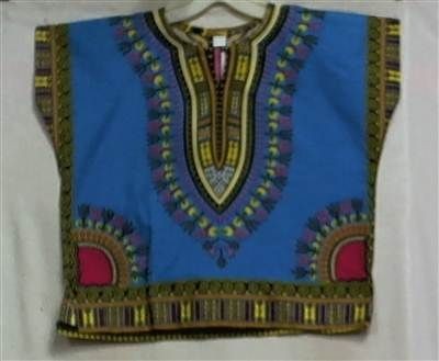 African Kids Boy Clothing Hippie Dashiki Blouse Turquoise Yellow 