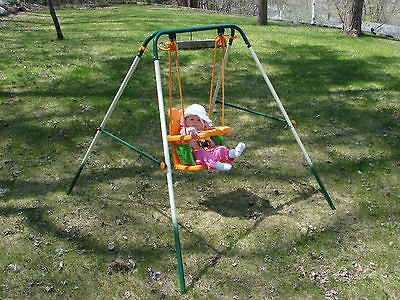   swing set slide outdoor play kids playground swingset tree new tire