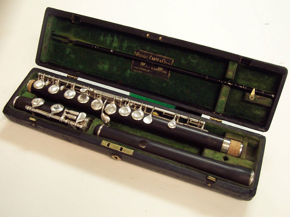 RARE Restored Rudall Carte Wood Flute Sterling keywork . circa 1880 