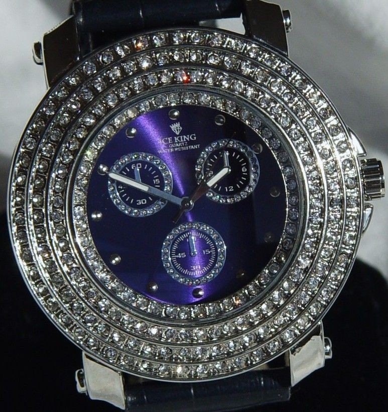   OUT ROWS DIAMONDS PLATINUM RANDY JACKSON TECHNO ICE KING HIP HOP WATCH