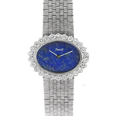 Piaget 18K White Gold, Diamond, and Lapis Dial Watch