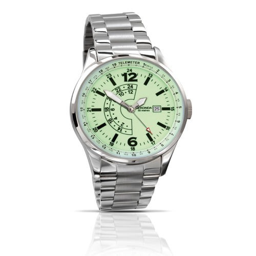 Mens Sekonda Luminous Dial Steel Bracelet Telemeter Watch 3311 Rp 44 