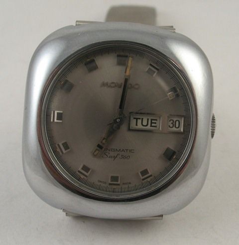 Vintage MOVADO Kingmatic Surf 360 Stainless Steel Swiss Automatic 