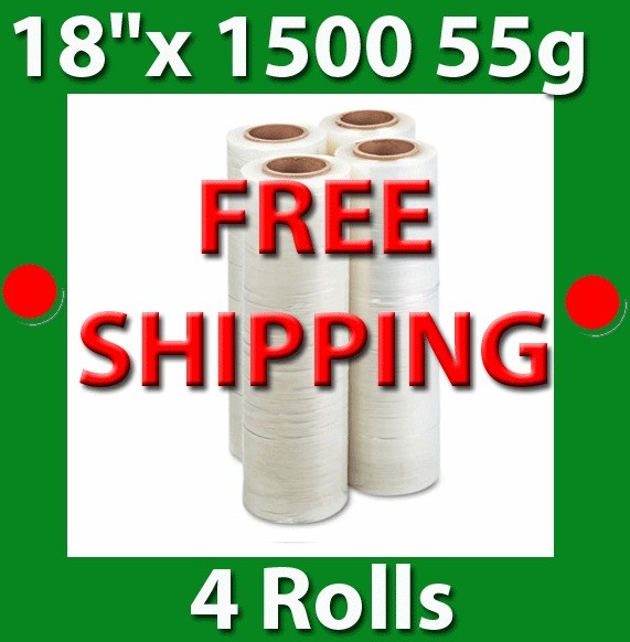 Rolls Hand Stretch Film Shrink Wrap 18 x 1500 ft Shipping Clear 