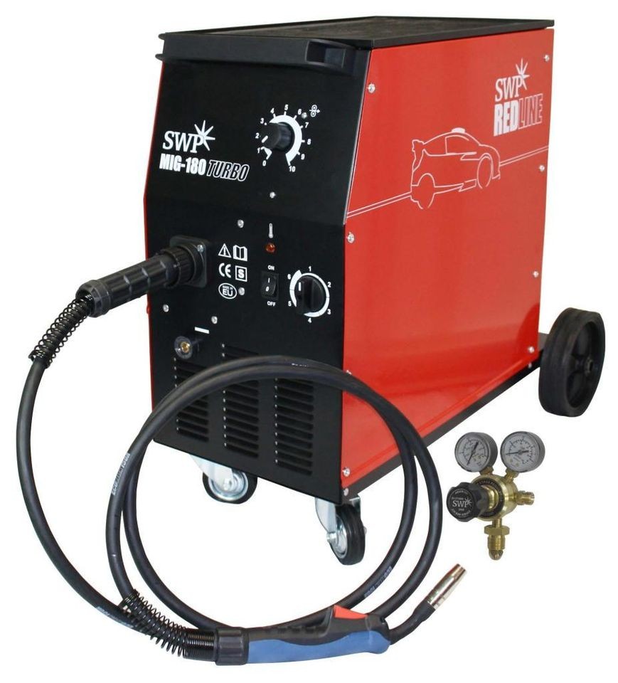 180A 180Amp Mig Gas Gasless Welder & Euro Torch Workshop No Gas GO 