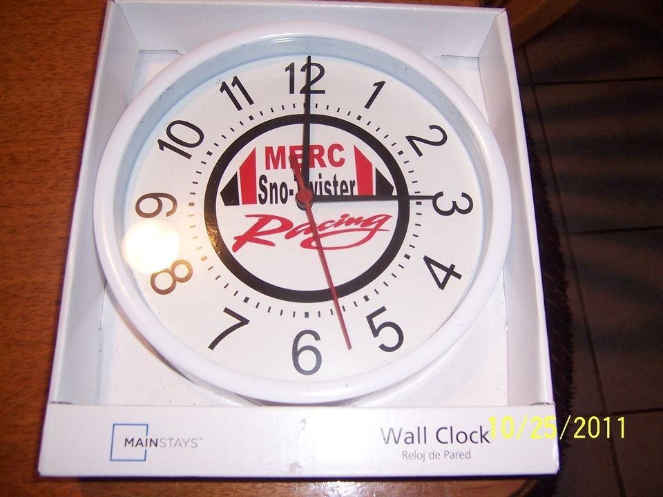 10 (NEW Clock) with VintageMERC Sno twister Racing Logo on it