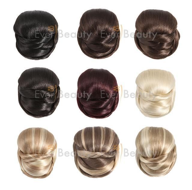 Clip in hairpiece Clip in hair bun Premium Qulity Brown Blonde and 