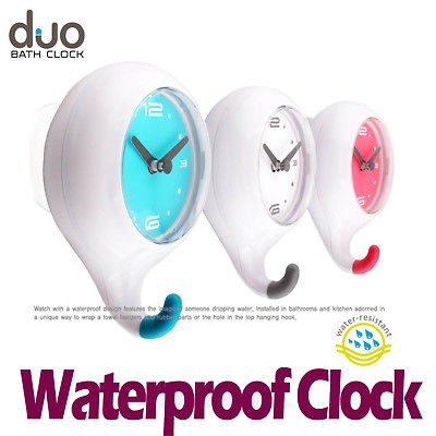 Bathroom waterproof Shower Wall Clock – Gray Pink Blue