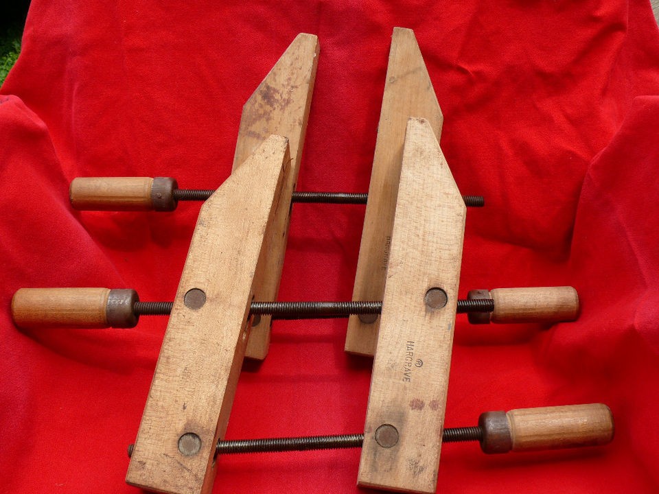   HARGRAVE HARD WOOD WORKING CLAMPS w 6 JAWS CINCINATTI TOOL CO. USA