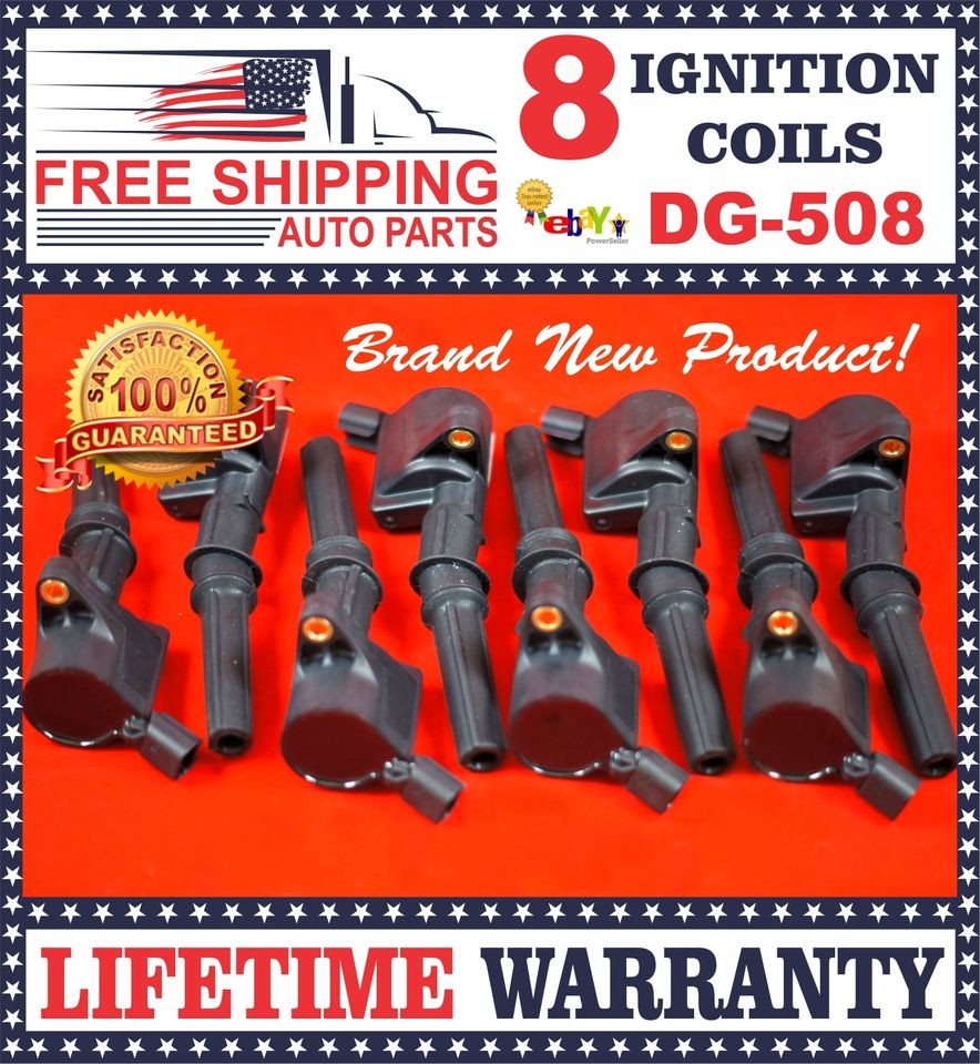   6L 5.4L V8 COMPLETE SET OF 8 IGNITION COILS DG508 FREE GREASE PACK