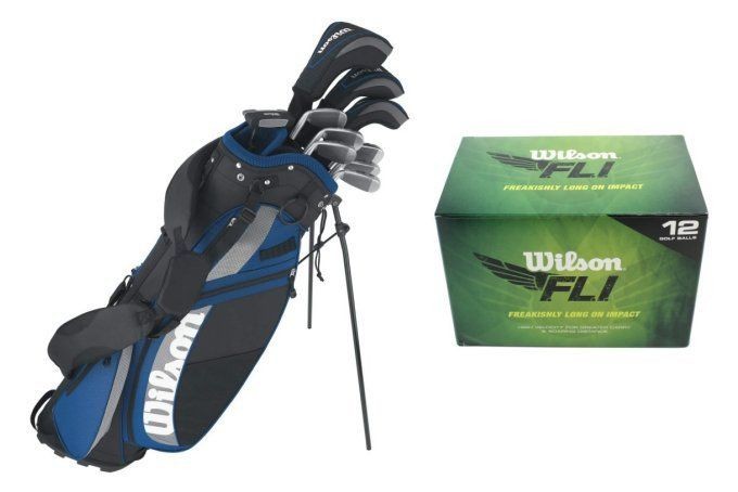   Complete RH Mens Golf Club Set w/ Stand Bag + (12) FLI Golf Balls