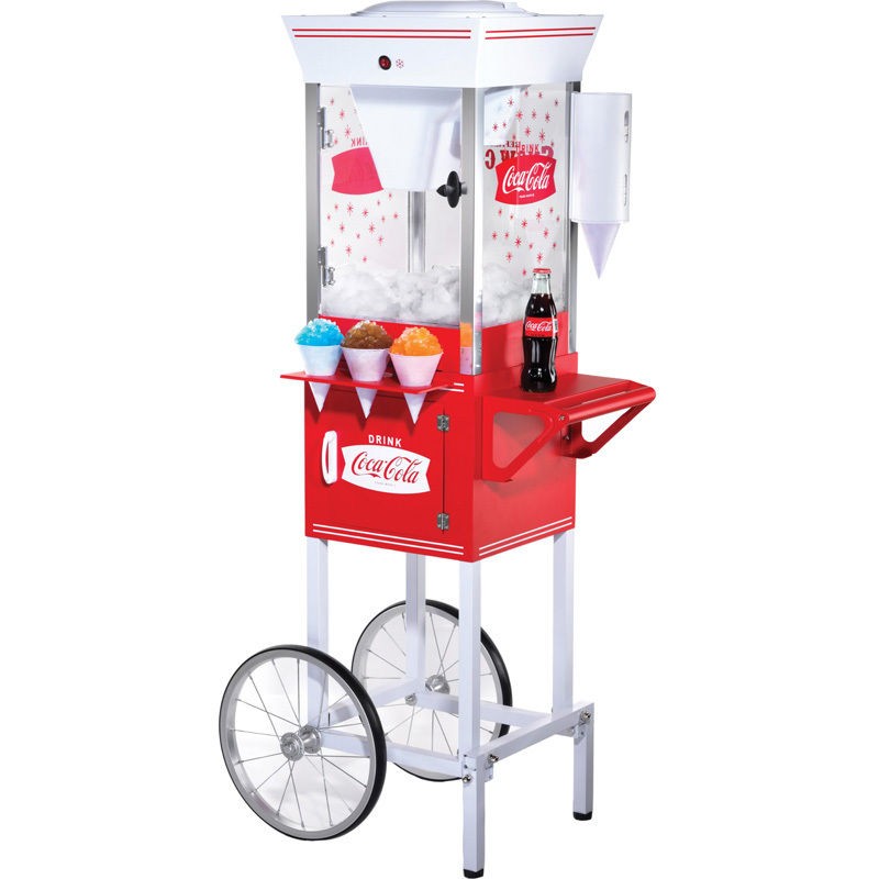 Coca Cola Snow Cone Maker, Old Fashion Shaver Shaved Ice Machine w 