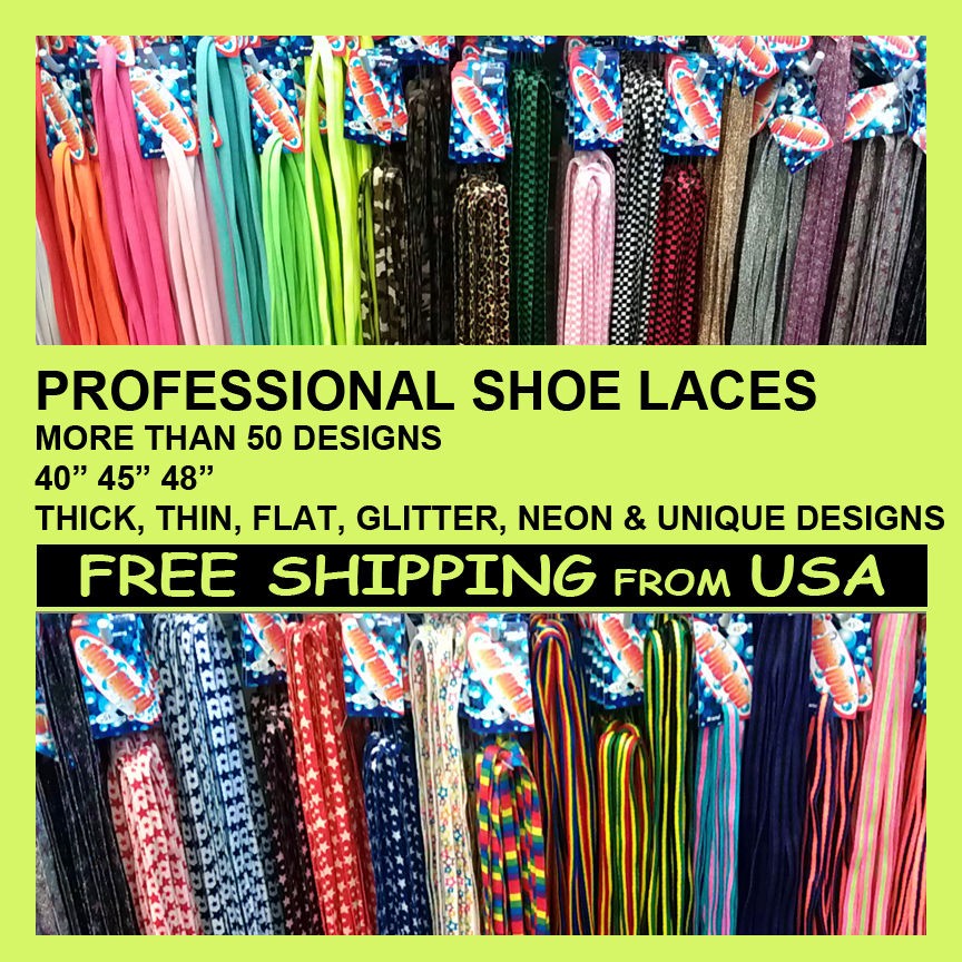 Shoe Laces 45 NEON, EMO, GLITTER, RAINBOW, CHECKERED STAR LEOPARD 