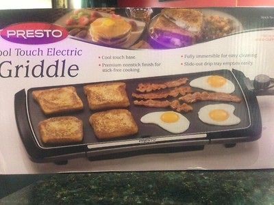 PRESTO COOL TOUCH ELECTRIC NON STICK GRIDDLE, GRILL ITEM # 07037