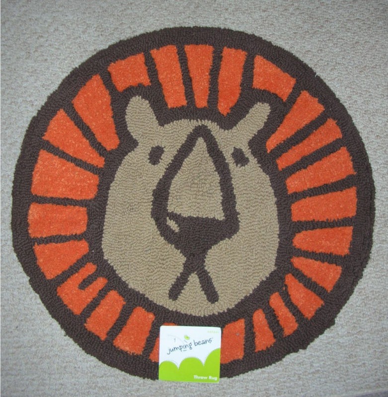 Jumping Beans Cotton Lion Safari Bath Bed Area Throw Rug 24” round 