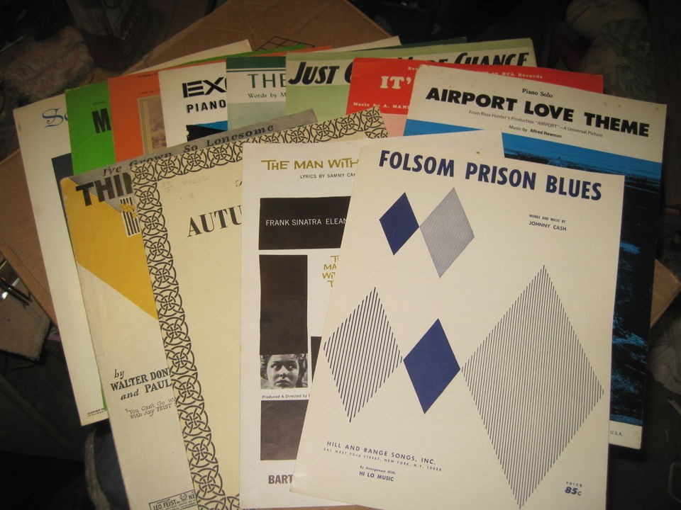 Piano/Organ Single Song Sheet Music Vintage Lot of 12