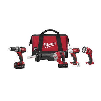 Milwaukee 18V Cordless M18 Lithium Ion 4 Tool Combo Kit 2696 84