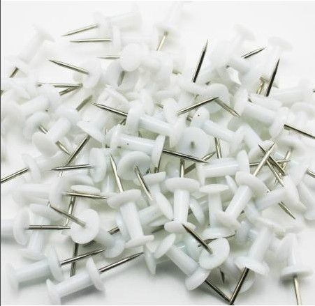   300 Pcs White Pushpin Push Drawing Pin Thumbtack Notice Cork Board Map