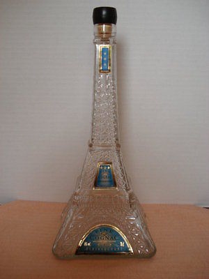 Collectible Vintage Deribaucourt Fine Cognac Eiffel Tower Bottle