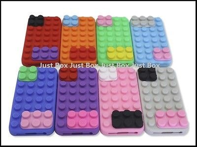 PURPLE BRICK LEGO BLOCK SOFT SILICONE SKIN CASE PHONE COVER FOR IPHONE 