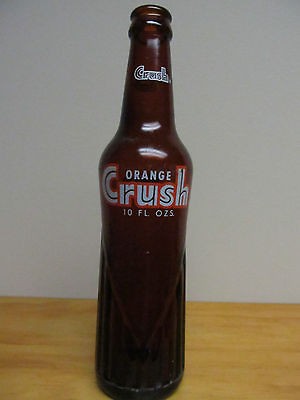 ORANGE CRUSH 10 oz brown beverage soda drink Bottle 1966 Great LOOK