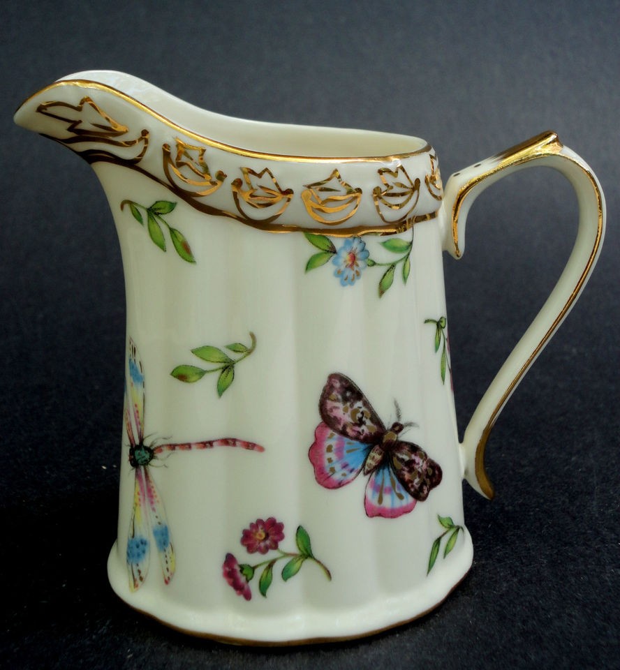 Skye McGhie Creamer Jug Pitcher GARDEN WHISPERS Butterfly Floral 