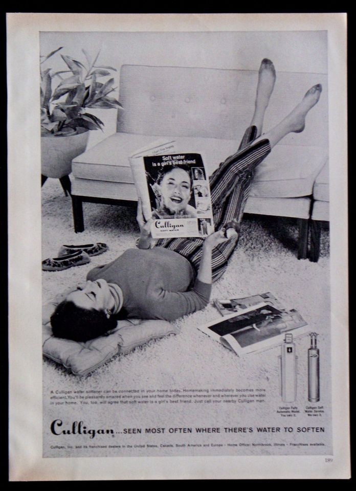 Vintage 1960 Culligan Fully Automatic Water Softener Magazine Ad