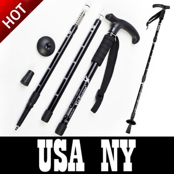   Trekking Stick Hiking Walking Camping Anti Shock Pole Crutches