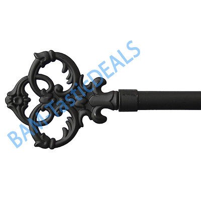 Decorative Curtain Rod Set 28 48,48 84,84 120 METAL BLACK KEY 