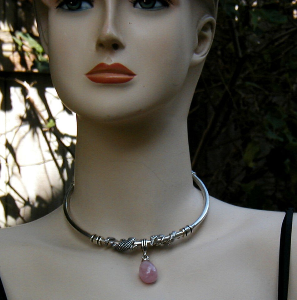   CORD SS ★ DOUBLE ALLIGATOR & ROSE QUARTZ NECKLACE ★ SPECTACULAR