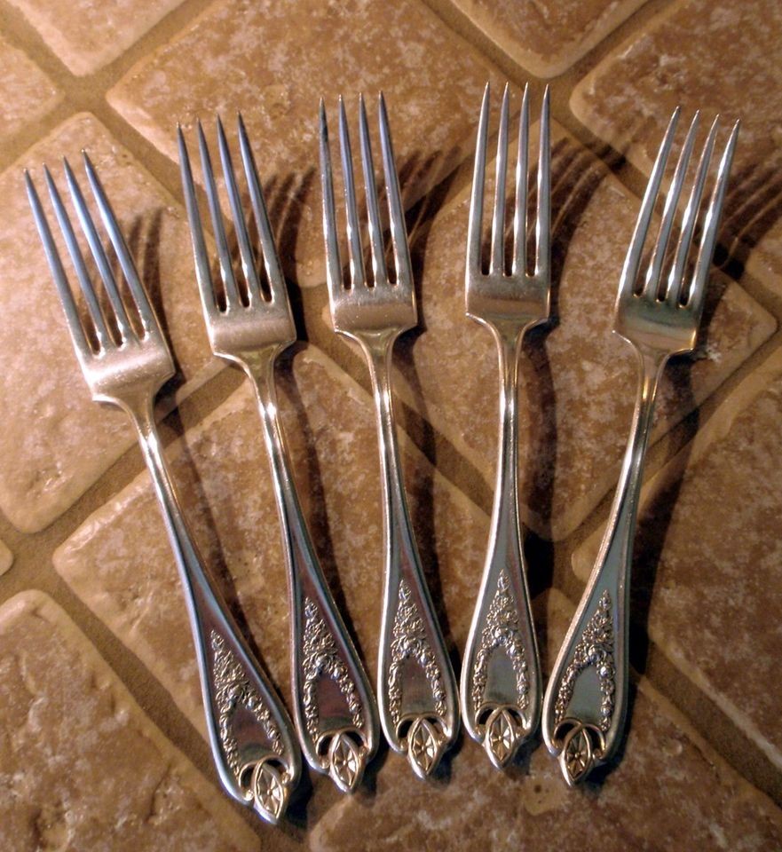 ROGERS BROS. 1847 SILVERWARE OLD COLONY SET OF 5 FORKS