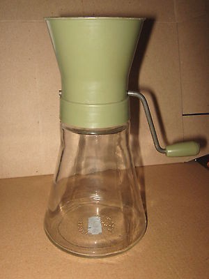 Vintage Androck Nut Grinder/ Glass Jar Nut Chopper With a Crank