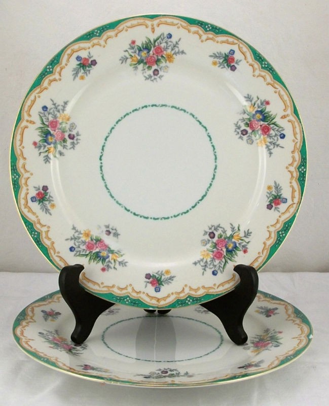 MZ MORITZ ZDEKAUER CZECHOSLOVAKIA GREEN RIM 10 PLATE