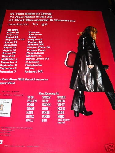MELISSA ETHERIDGE 1996 Tour Dates promo poster ad MINT