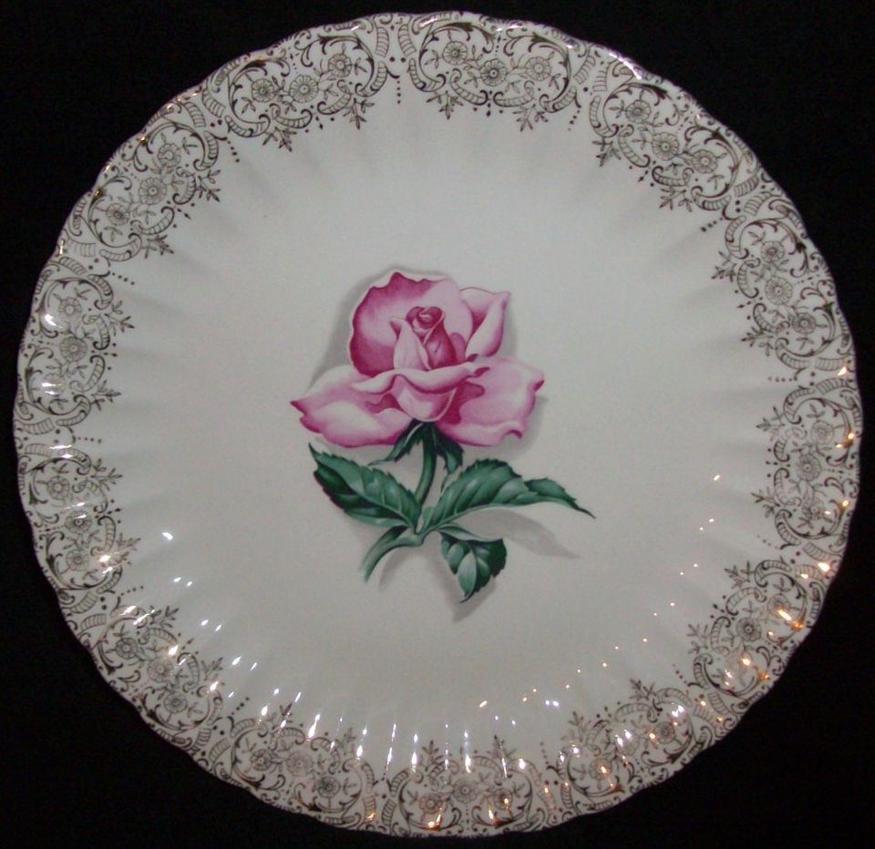 American Limoges Made In America Le Fleur Rouge Salad Plate 7 1/2