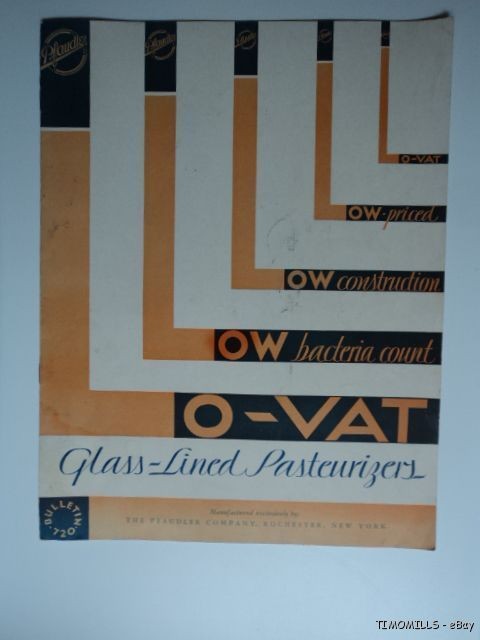 Vintage Pfaudler Lo Vat Dairy Pasteurizer Catalog 1930