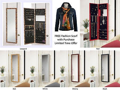   Cabinet with Dressing Mirror Door Hang or Wall Mount Jewelry Organizer