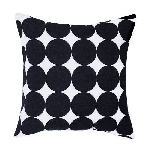   Dotscape Jet Black Modern Decorative Throw Pillow Lumbar or Square