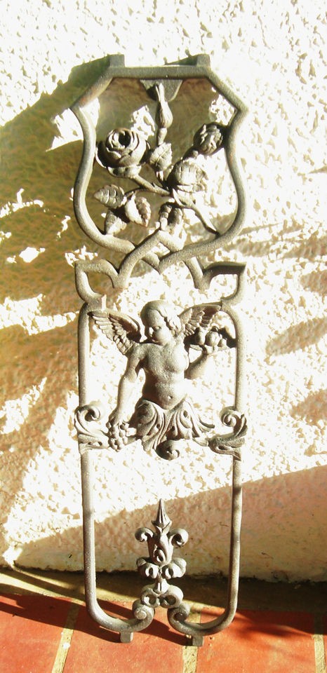 Cast Iron Cherub Angel Architectural Garden Window Wall Gate Cast