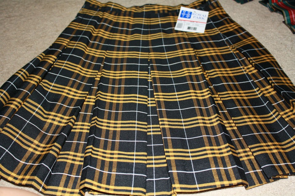 ROYAL PARK 143 2V YELLOW PLAID SCHOOL SKIRTS NEW