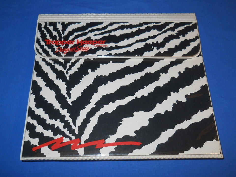   NEW 90S ZEBRA STRIPE DESIGNER TRAPPER KEEPER MEAD BINDER DEADSTOCK