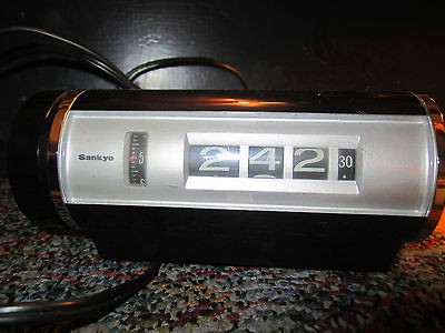 Vintage 1970s Sankyo Digital Revolving Flip Scroll Alarm Clock Model 