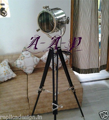 Floor lamp Shade design Spotlight Tripod Searchlight wooden stand 