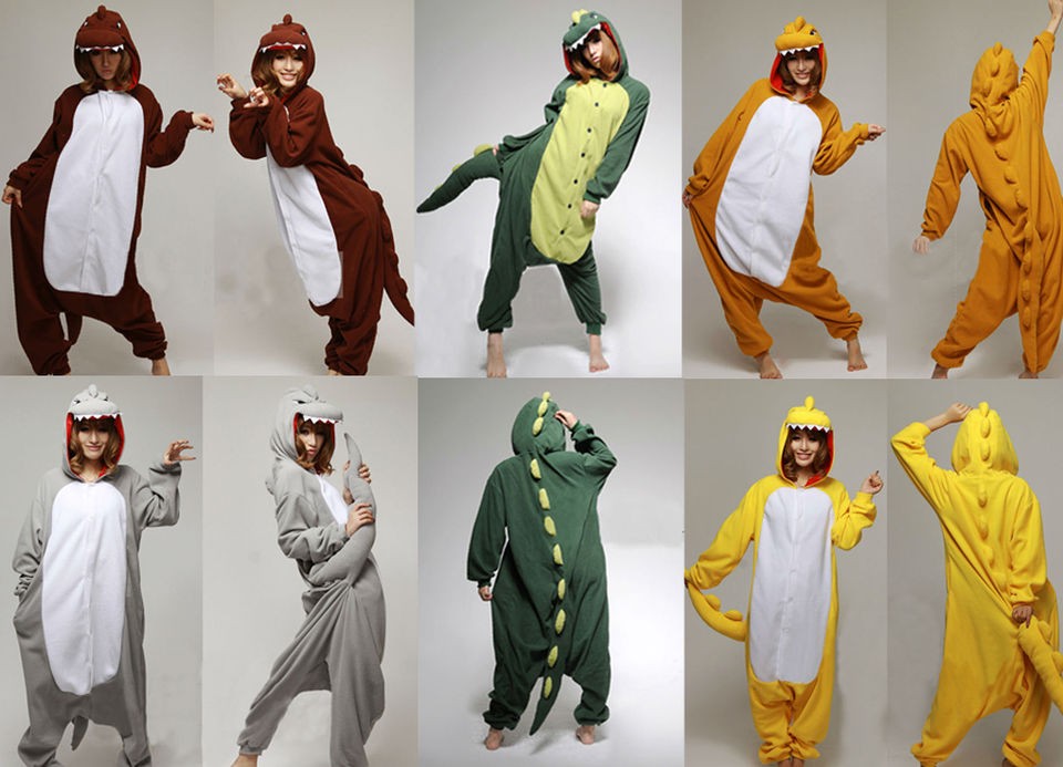 Japan Dinosaur Cosplay Costume KIGURUMI Pajamas adult fancy dress 